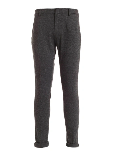 Shop Dondup Gaubert Pants In Black And Melange Grey