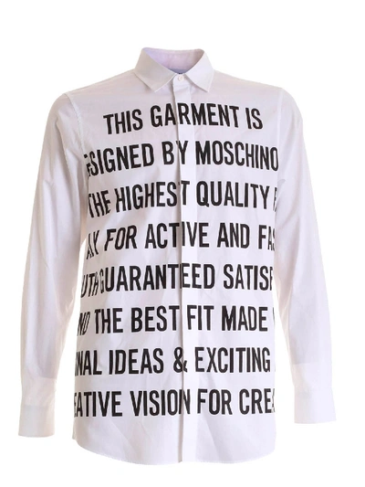 Shop Moschino All-over Logo Shirt In White