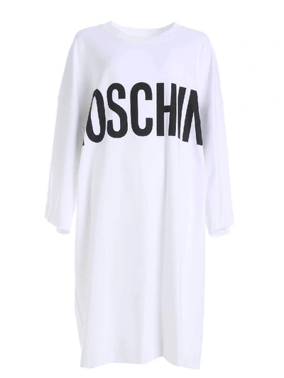 Shop Moschino Logo Maxi Dress In White
