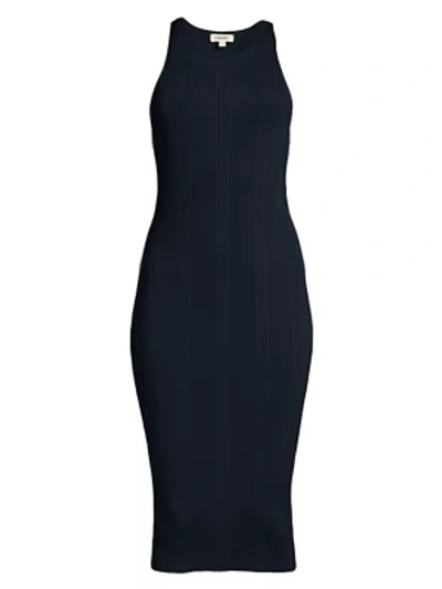 Shop L Agence Shelby Rib-knit Bodycon Dress In Midnight