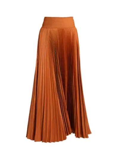 Shop A.l.c Demi Pleated Midi Skirt In Caramel