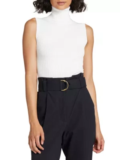 Shop A.l.c Parker Sleeveless Turtleneck Top In Winter White
