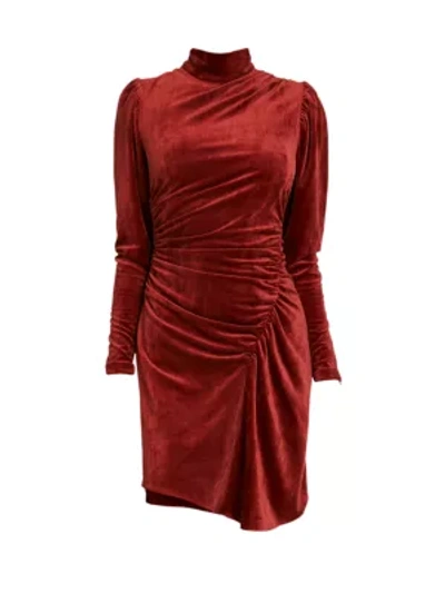 Shop A.l.c Marcel Draped Velvet Dress In Sumac