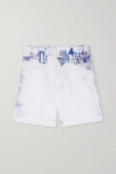 Shop Stella Mccartney Acid-wash Denim Shorts In White