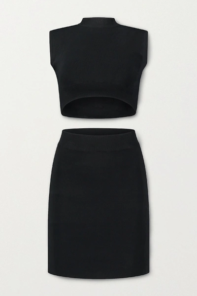 Shop Gauge81 Mao Cutout Jersey Mini Dress In Black