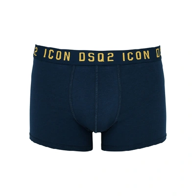 Shop Dsquared2 Icon Navy Stretch-cotton Boxer Briefs
