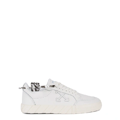 Shop Off-white Low Vulcanized White Leather Sneakers
