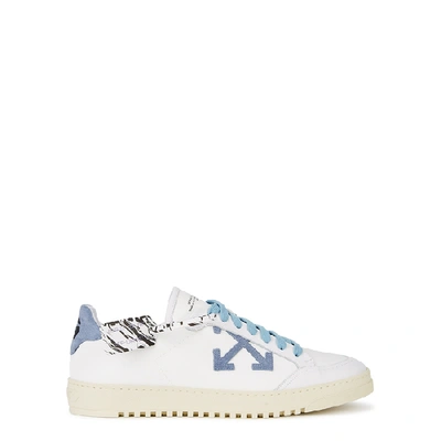 Shop Off-white Low Vulcanized Grey Calf Hair Sneakers In White