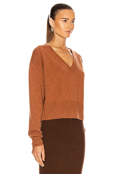 Shop Chloé Cashmere Crop Sweater In Rusted Brown