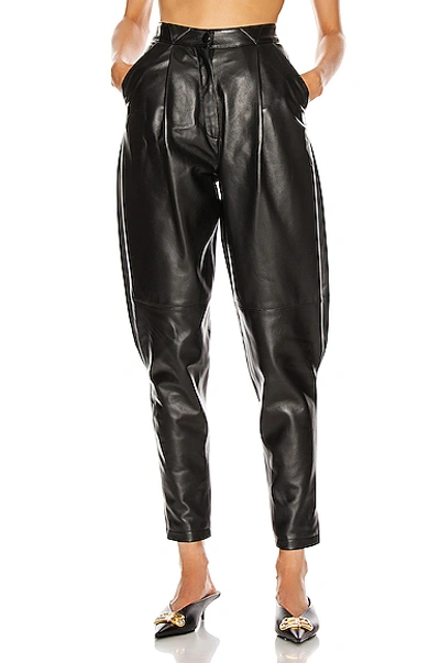 Shop Alessandra Rich Leather Pant In Black