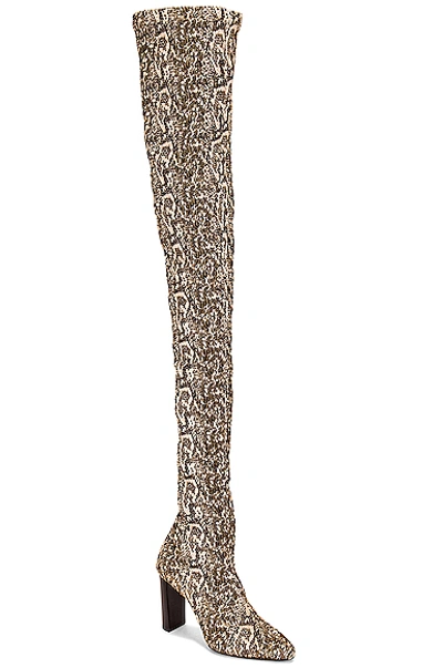 Shop Saint Laurent Moon Boots In Beige Vintage