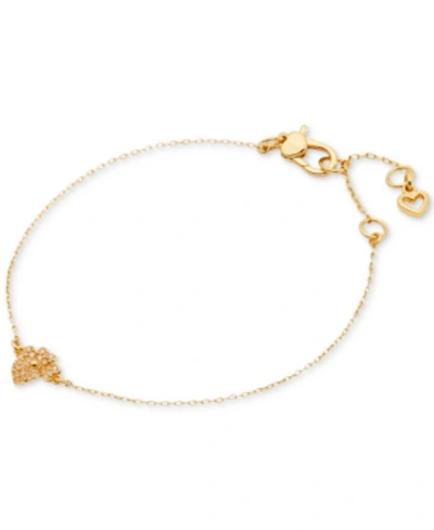 Shop Kate Spade Gold-tone Pave Flower Link Bracelet
