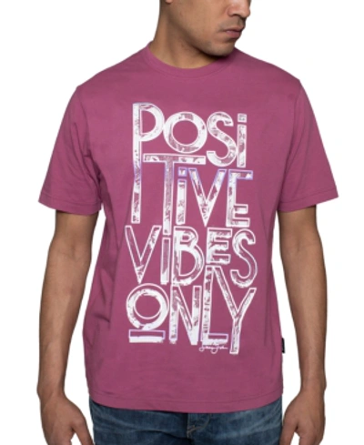 Shop Sean John Men's Positive Vibes Only T-shirt In Violet Quartz