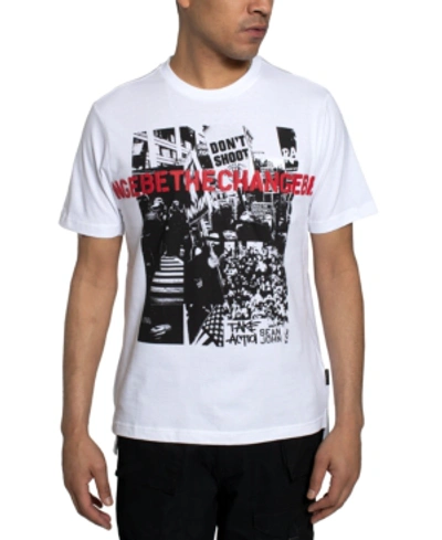 Shop Sean John Men's Be The Change Graphic T-shirt In Bright White