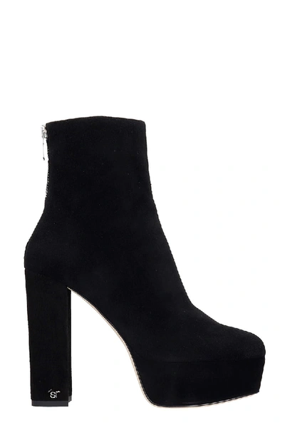 Shop Sergio Rossi High Heels Ankle Boots In Black Suede