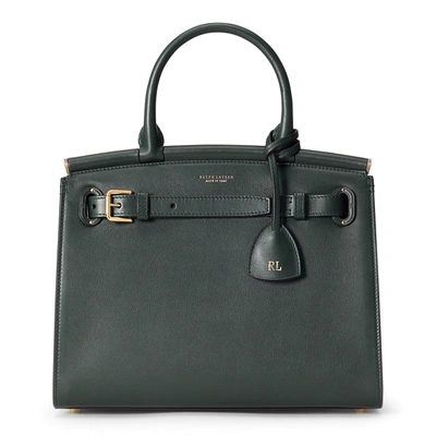 Shop Ralph Lauren Calfskin Medium Rl50 Handbag In Regent Green
