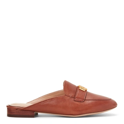 Shop Lauren Ralph Lauren Leather Slip-on Loafer In Deep Saddle Tan