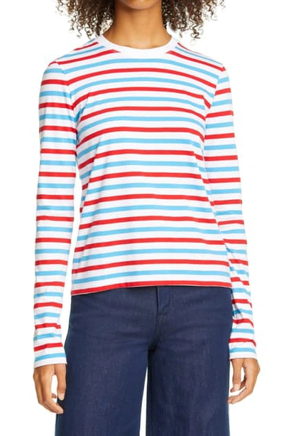 Shop La Ligne Infinite Lines Tee In Red White And Blue