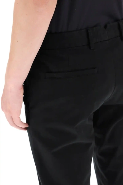 Shop Z Zegna Slim Fit Chino Trousers In Black
