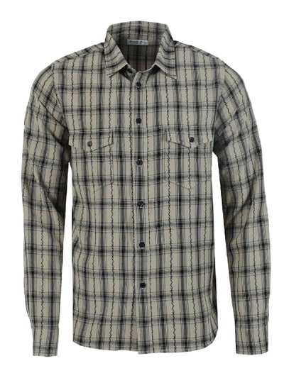 Shop Saint Laurent Beige Oversize Check Print Shirt In Neutral