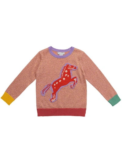 Shop Stella Mccartney Kid's Horse Multicolor Pink Sweatshirt