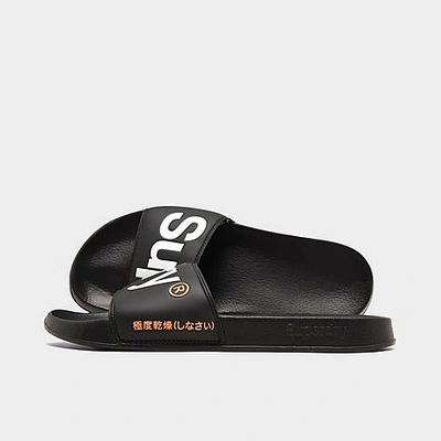 Shop Superdry Men's Classic Pool Slide Sandals In Black
