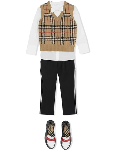 Shop Burberry Check Jacquard Vest In Neutrals