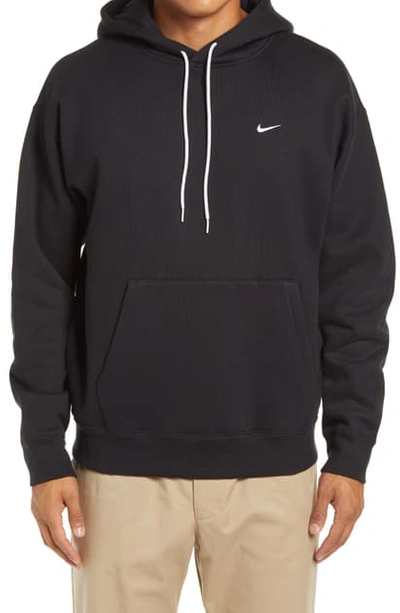 Shop Nike Hooded Sweatshirt In Black/ White/ White