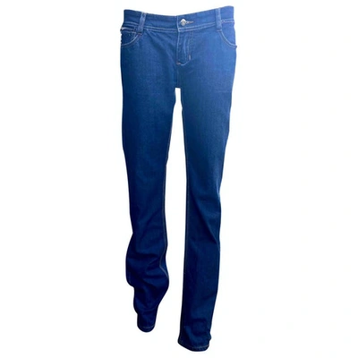 Pre-owned Burberry Blue Cotton - Elasthane Jeans