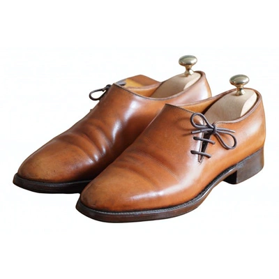 Pre-owned Jm Weston Brown Leather Lace Ups