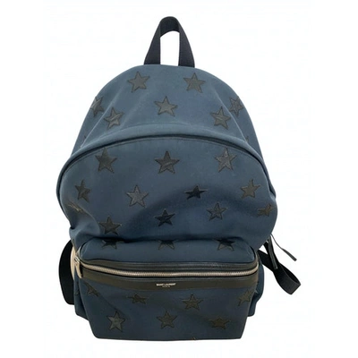 Pre-owned Saint Laurent City Backpack Navy Cloth Bag