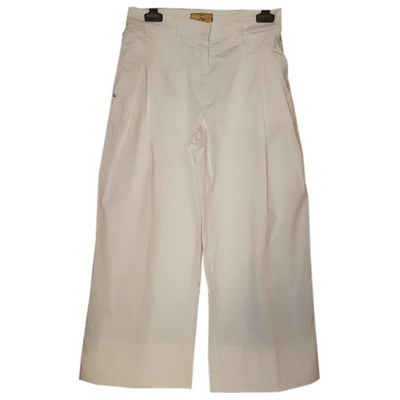 Pre-owned Fay Straight Pants In White