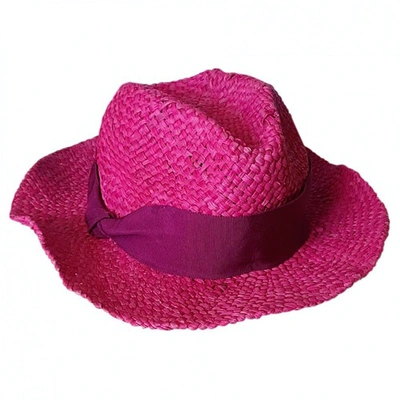 Pre-owned Lanvin Pink Wicker Hat