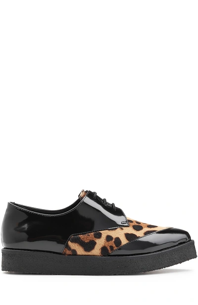 Pierre Hardy Patent Leather Lace-ups With Leopard Print Pony Hair In Multicolored