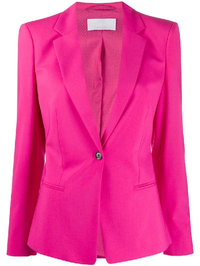 Shop Hugo Boss Fitted Single-breasted Blazer In Pink