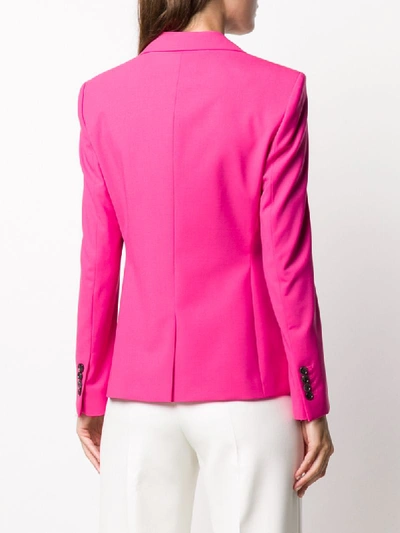 Shop Hugo Boss Fitted Single-breasted Blazer In Pink