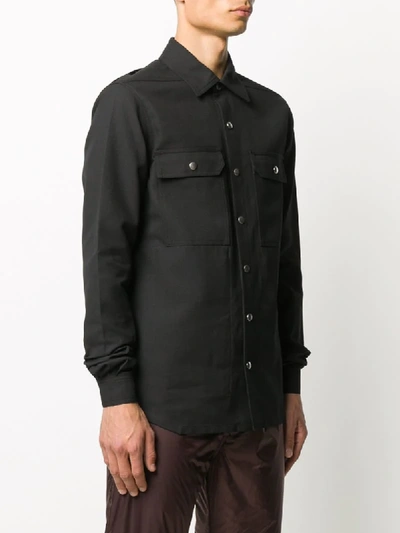 Shop Rick Owens Fitted Shirt Jacket In Black