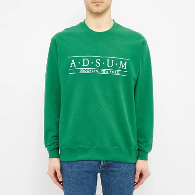 Shop Adsum Baskerville Embroidered Crew Sweat In Green