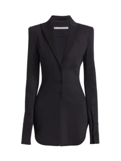 Shop Alexander Wang Fitted Shirt Jacket In Black