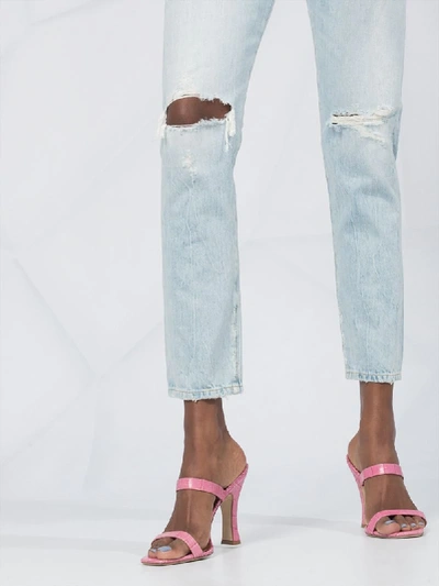 Shop Citizens Of Humanity Liya Ripped Slim-leg Jeans In Blue