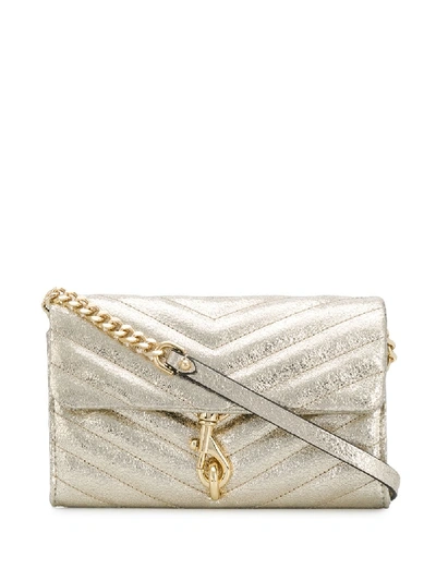 Shop Rebecca Minkoff Edie Leather Wallet In Gold