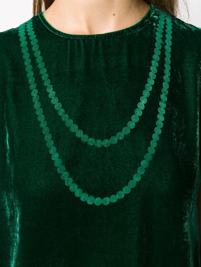 Shop Mm6 Maison Margiela Necklace Print Top In Green