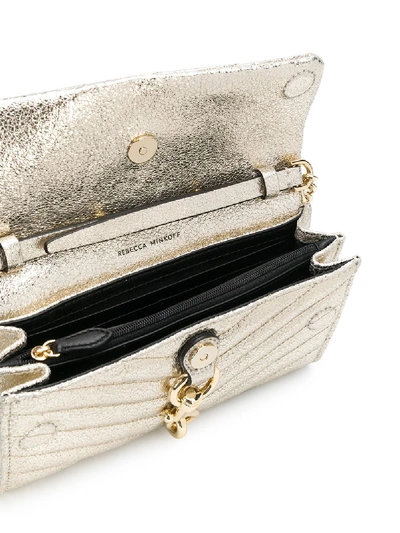 Shop Rebecca Minkoff Edie Leather Wallet In Gold