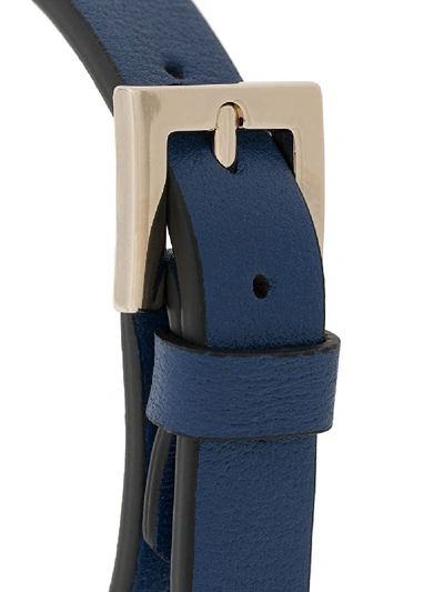 Shop Valentino Rokcstud Leather Bracelet In Blue