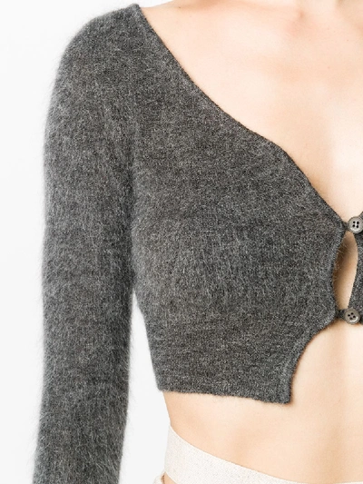 Shop Jacquemus Cropped Cardigan In Grey