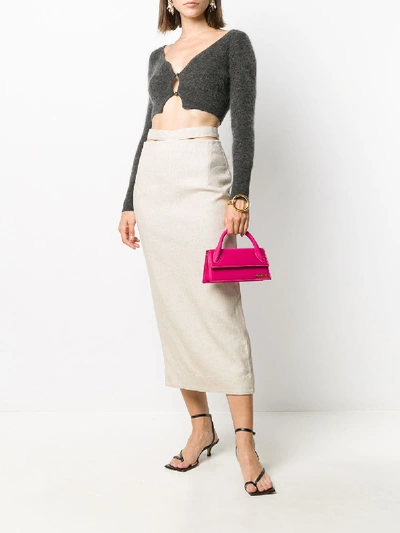 Shop Jacquemus Cropped Cardigan In Grey