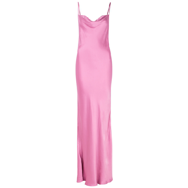 pink satin maxi