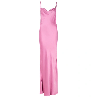 Shop Bec & Bridge Lucie Pink Satin Maxi Dress In Light Pink