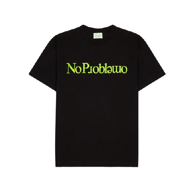 Shop Aries No Problemo Black Cotton T-shirt