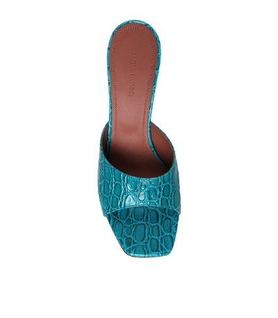 Shop Amina Muaddi Lupita Sandal In Horizon Blue